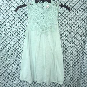 Juniors lace front tank top